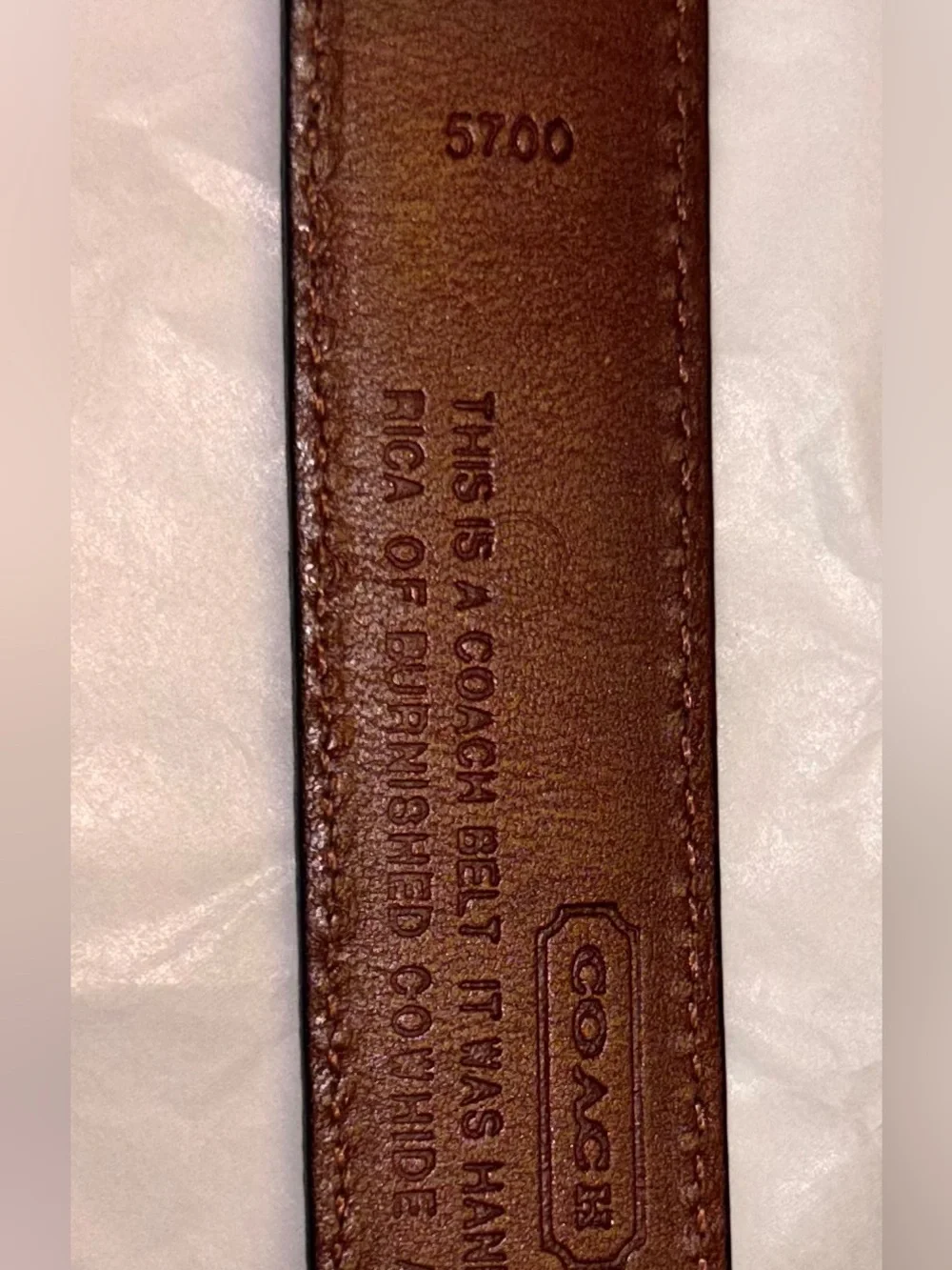 Vintage Coach Black Leather Men’s Belt Strap Size 32 Brass Buckle